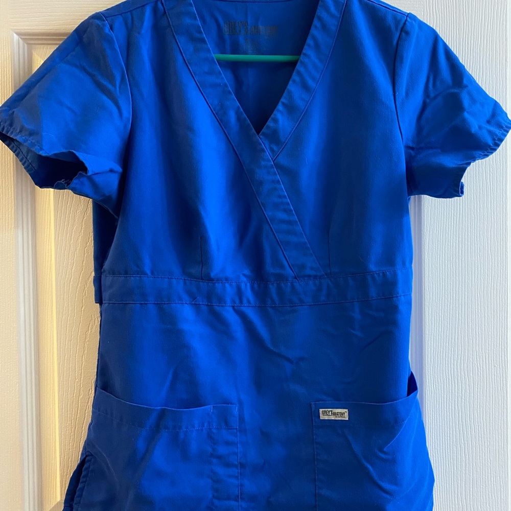 Grey's Anatomy Royal blue Scrub Top Small